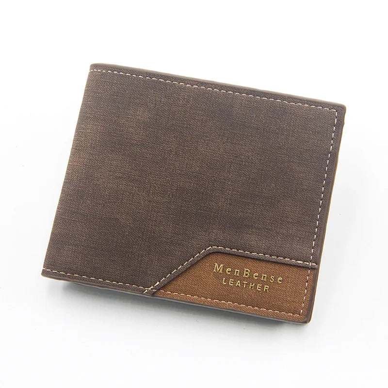 Vintage Men’s Leather Wallet – Short Design, Multi-Slot Card Holder, Coin Pocket, Large Capacity