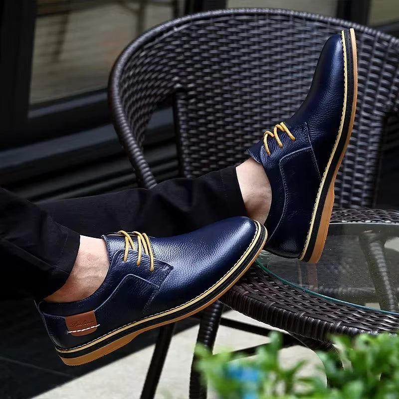 Men’s Genuine Leather Dress Shoes – Classic Brogue Lace-Up Formal Shoes, Italian Style, Luxury