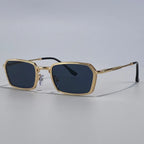 Men’s Vintage Steampunk Polygon Sunglasses – Retro Luxury Small Rectangle UV400 Driving Shades