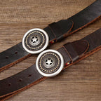 Men’s Genuine Leather Belt – Thick Cowhide with Smooth Buckle, High-Quality Durable Belt for Jeans and Casual Wear