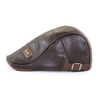 Men’s Genuine Leather Beret – Adjustable Autumn & Winter Warm Retro Fashion Hat