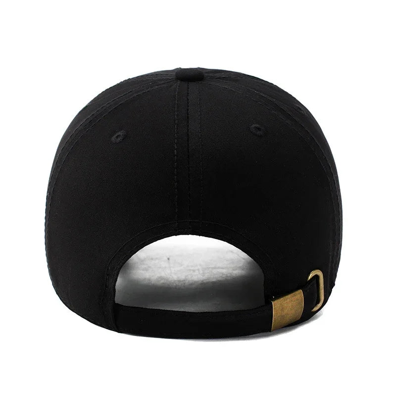Soft Top Men’s Baseball Cap – Casual Cotton Snapback Outdoor Sport Dad Hat with Three Bars Design