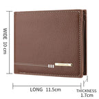Men’s Lychee Pattern Wallet – High-Quality Zipper Coin Purse and Credit Card Holder, Short Business Wallet