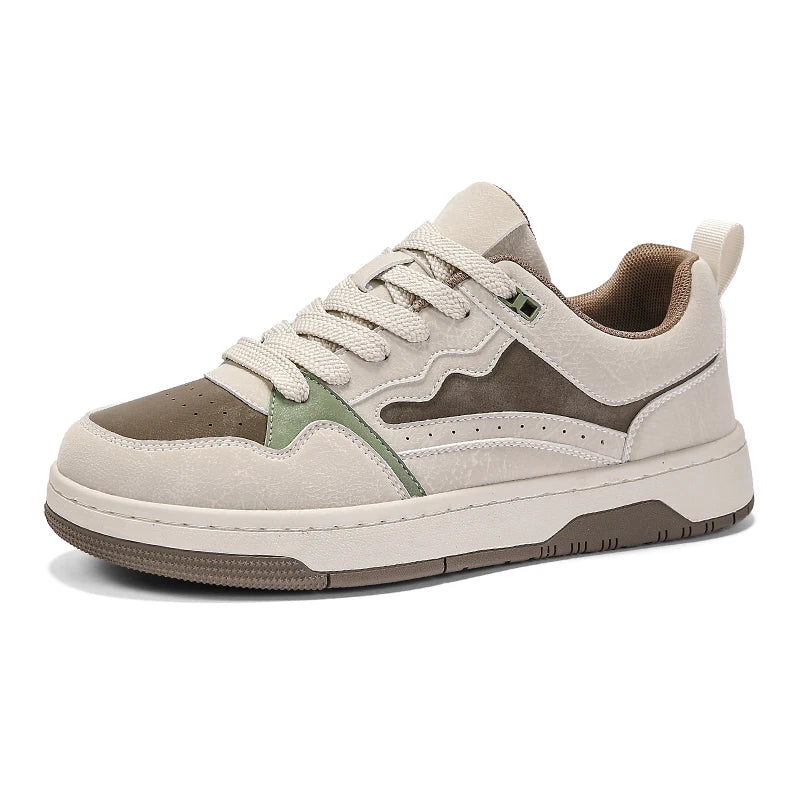 Men’s Casual Board Sneakers – Lightweight, Comfortable, Soft Sole, Lace-Up, Spring/Autumn