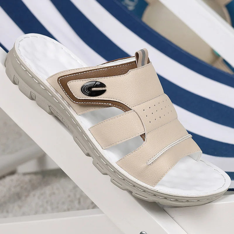High-Quality Cowhide Leather Sandals – Non-Slip Casual Summer Style