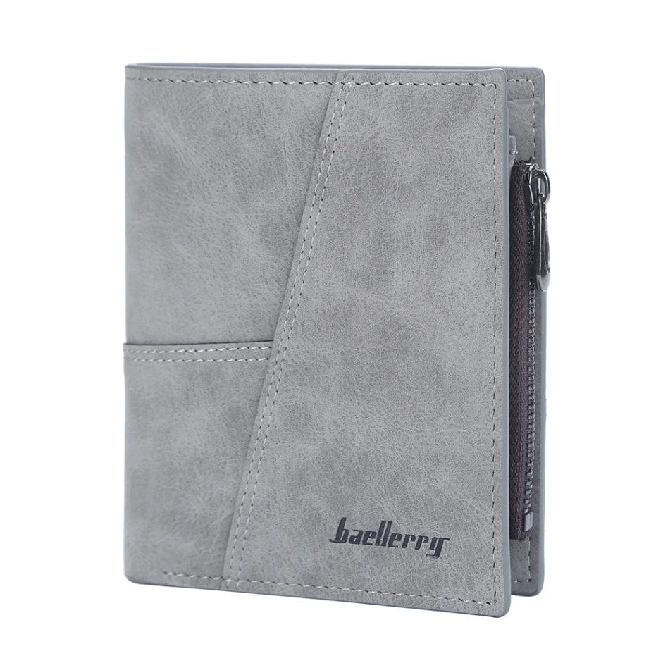 Luxury Men’s PU Leather Wallet – Short Design Card Holder, High Quality Small Men’s Purse