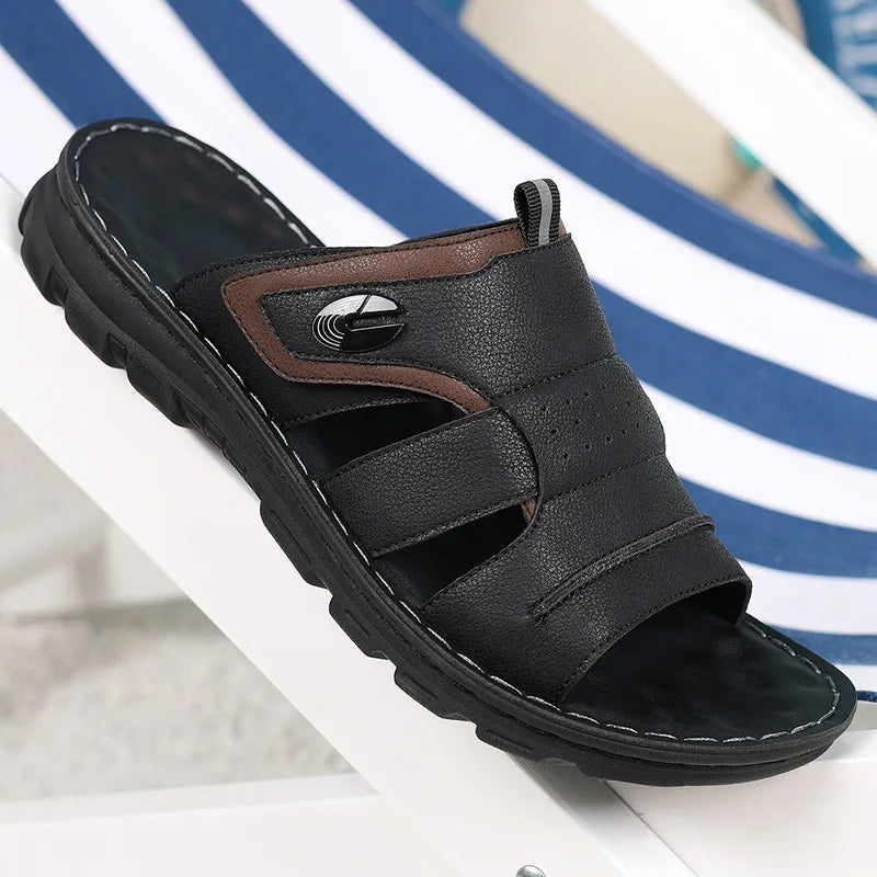 High-Quality Cowhide Leather Sandals – Non-Slip Casual Summer Style
