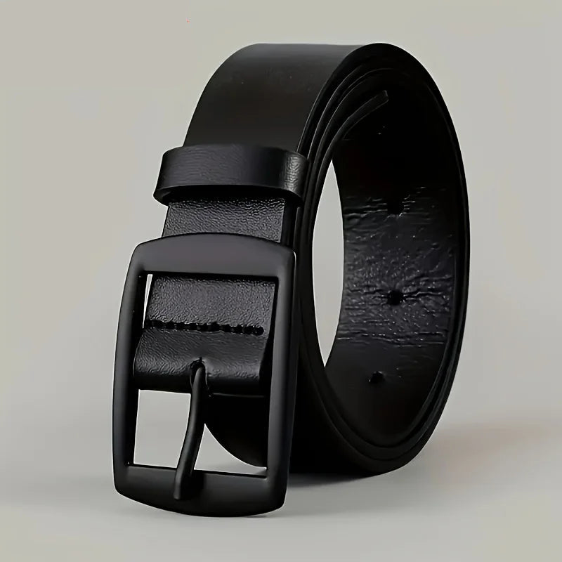 Men’s Luxury PU Leather Belt – High-Quality Metal Pin Buckle Designer Waist Belt for Jeans, Plus Size