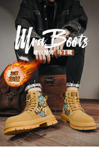 Men’s Low-Top Leather Boots – Motorcycle Style, Comfortable Casual and Outdoor Lace-Up Boots