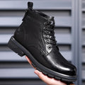 Men’s Mid-Top Leather Boots – Soft, Comfortable, Wear-Resistant, Casual and Work Shoes, Durable Sole