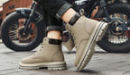Men’s Leather High-Top Boots – Fashion Motorcycle Ankle Boots, Winter & Spring Casual Lace-Up Footwear