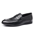 Men’s Formal Leather Loafers, Elegant Slip-On Dress Shoes for Office, Business, Parties, and Weddings