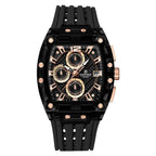 Men’s Sport Watch – High-Quality Quartz Chronograph with Silica Strap, 50M Waterproof, Date Display