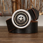 Men’s Genuine Leather Belt – Thick Cowhide with Smooth Buckle, High-Quality Durable Belt for Jeans and Casual Wear