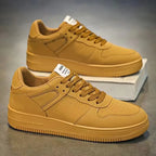 Casual Men’s Sneakers – Lightweight Breathable PU Leather Shoes, Lace-Up Flats for Everyday Comfort, Tennis & Fashion Footwear