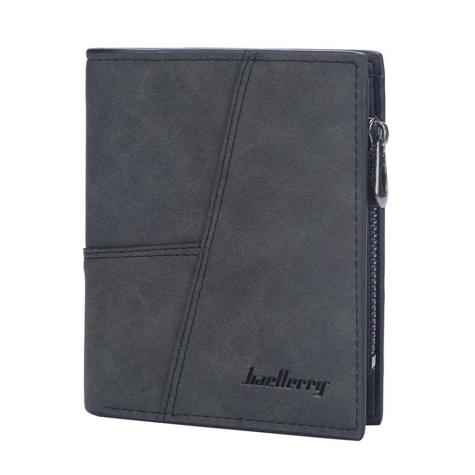 Luxury Men’s PU Leather Wallet – Short Design Card Holder, High Quality Small Men’s Purse