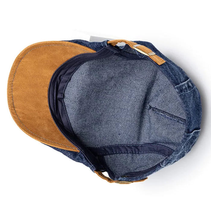 Men’s Solid Cotton Beret – Casual Four Seasons Painter Style Hat