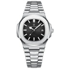 Men’s Luxury Sports Quartz Watch with Square Dial, Luminous Display, Date Function & Waterproof Design