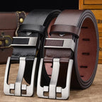 Men’s Genuine Leather Belt with High-Quality Buckle – Casual & Business Cowboy Waistband