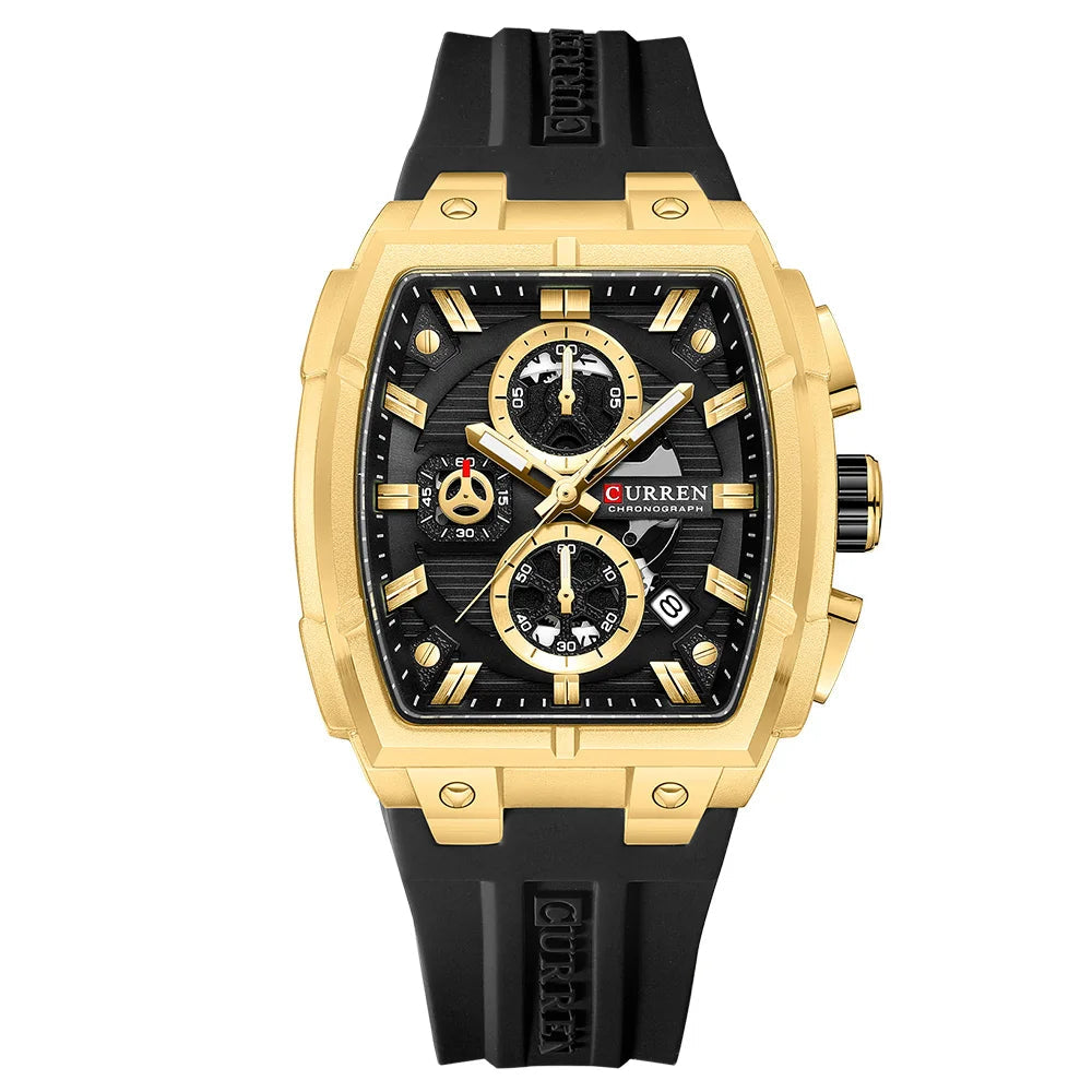 Men’s Multi-Functional Sports Watch – Silicone Strap, Chronograph and Auto Date Display