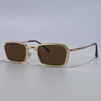 Men’s Vintage Steampunk Polygon Sunglasses – Retro Luxury Small Rectangle UV400 Driving Shades