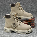 Men’s Leather High-Top Boots – Fashion Motorcycle Ankle Boots, Winter & Spring Casual Lace-Up Footwear