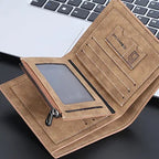 Luxury Men’s PU Leather Wallet – Short Design Card Holder, High Quality Small Men’s Purse