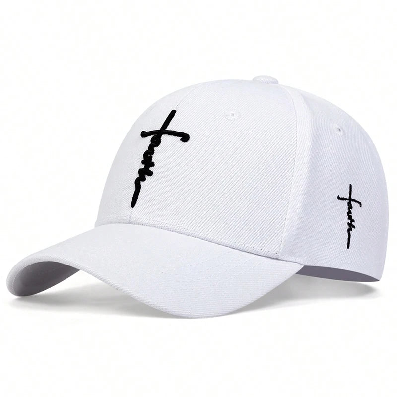Faith Embroidered Baseball Cap – Adjustable Cotton Hip Hop Snapback Hat for Spring and Summer