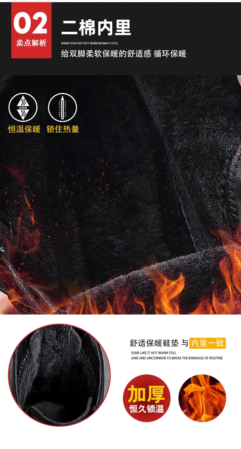 Men’s Mid-Top Leather Boots – Soft, Comfortable, Wear-Resistant, Casual and Work Shoes, Durable Sole