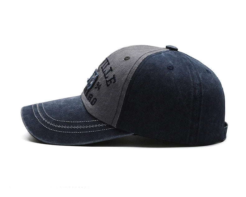 Four Seasons Men’s Baseball Cap – Casual Washed Cotton Embroidered Curved Brim Hat, Sun Protection for Outdoor Activities