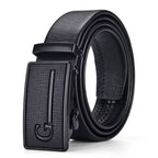 High-Quality Men’s Leather Belt with Metal Automatic Buckle – Work & Business Waistband, Black Cowskin PU Strap