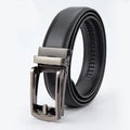 Men’s Leather Belt – Classic Business Cowhide Belt with Alloy Automatic Buckle, Two-Layer Durable Design, Versatile Fashion Accessory