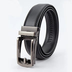 Men’s Leather Belt – Classic Business Cowhide Belt with Alloy Automatic Buckle, Two-Layer Durable Design, Versatile Fashion Accessory