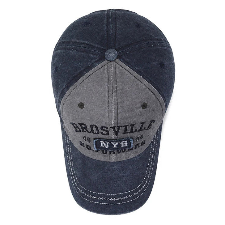 Four Seasons Men’s Baseball Cap – Casual Washed Cotton Embroidered Curved Brim Hat, Sun Protection for Outdoor Activities