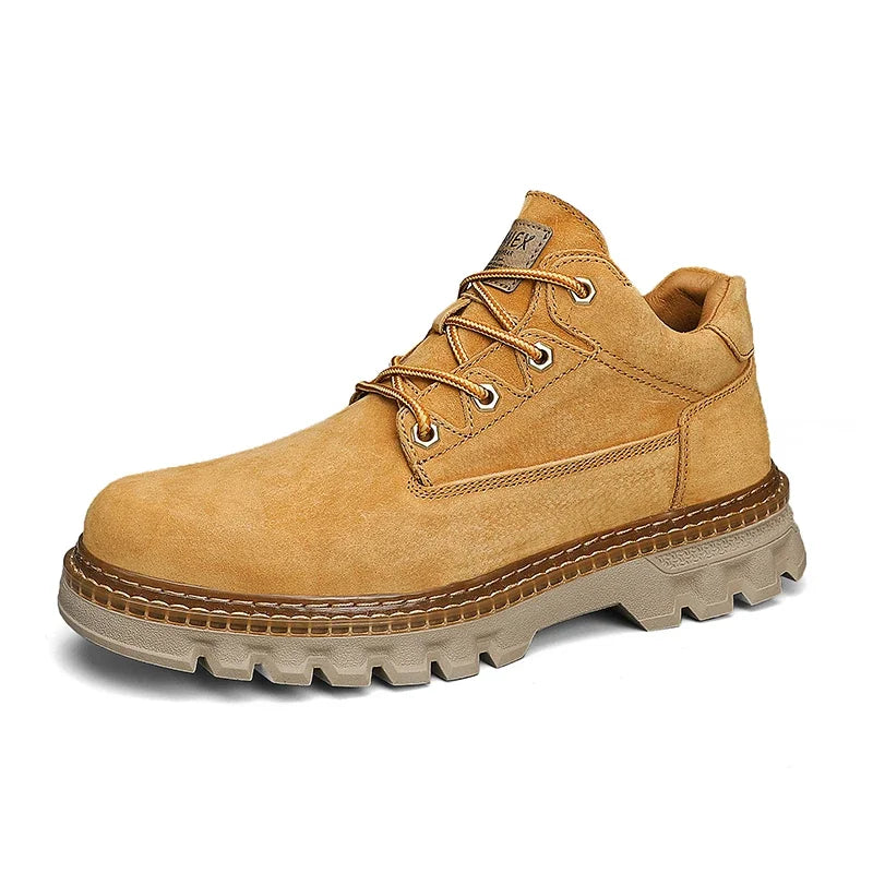 Men’s Low-Top Winter Boots – Comfortable Outdoor Boots with Classic Design, Casual High-Top Style, Yellow Color