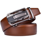 Men’s Leather Ratchet Belt – Dress Belt with Slide Click Automatic Buckle, Plus Size Luxury