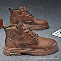 Luxury Men Ankle Boots – Retro British High-Top Leather Boots for Fashion, Outdoor, and Motorcycle Use