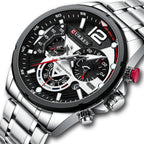 Luxuriöse Herren-Chronographenuhr – Wasserdichte Quarz-Armbanduhr aus Edelstahl für Freizeit und Business 