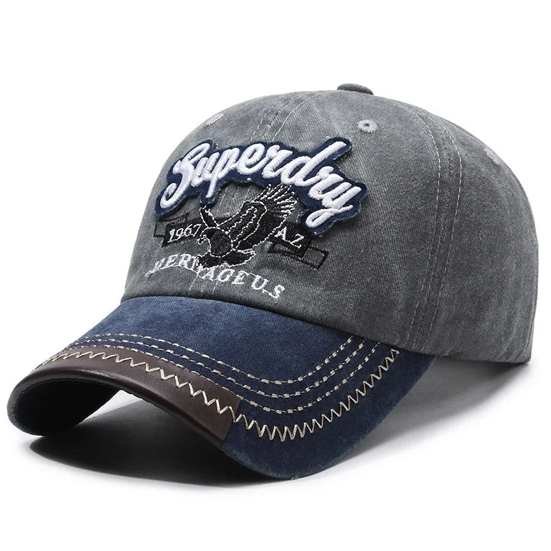 Vintage Washed Cotton Cap with Embroidered Detail – Casual Sport Fit