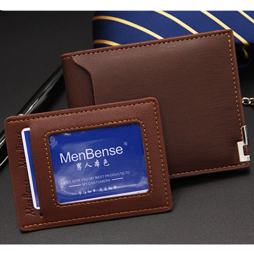 Men’s PU Leather Wallet – Slim Short Billfold Card Holder, Portable Luxury Design