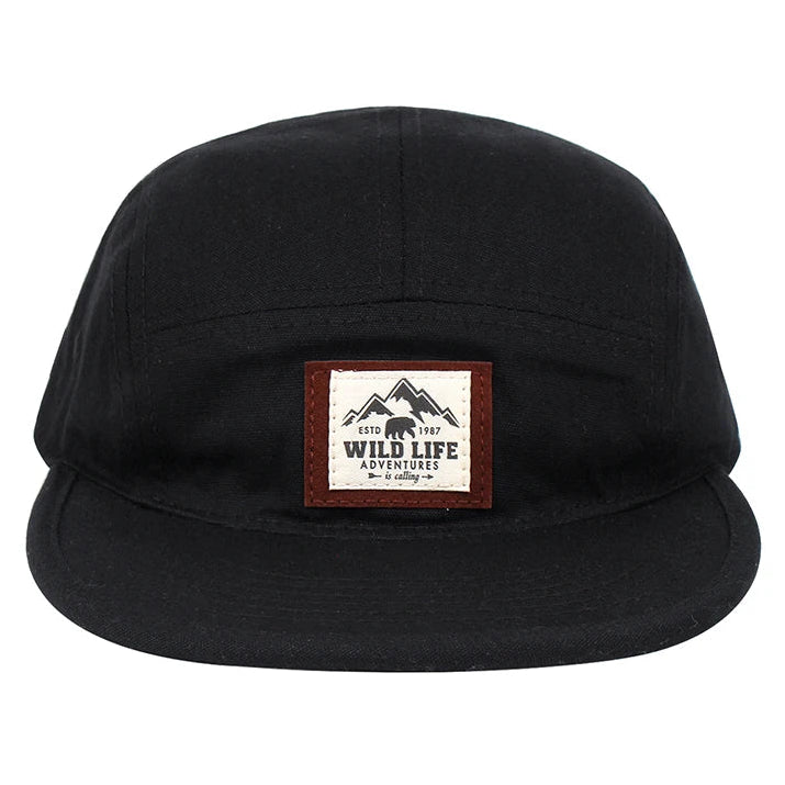 Men’s Cotton 5 Panel Baseball Cap – Adjustable Snapback Casual Hat