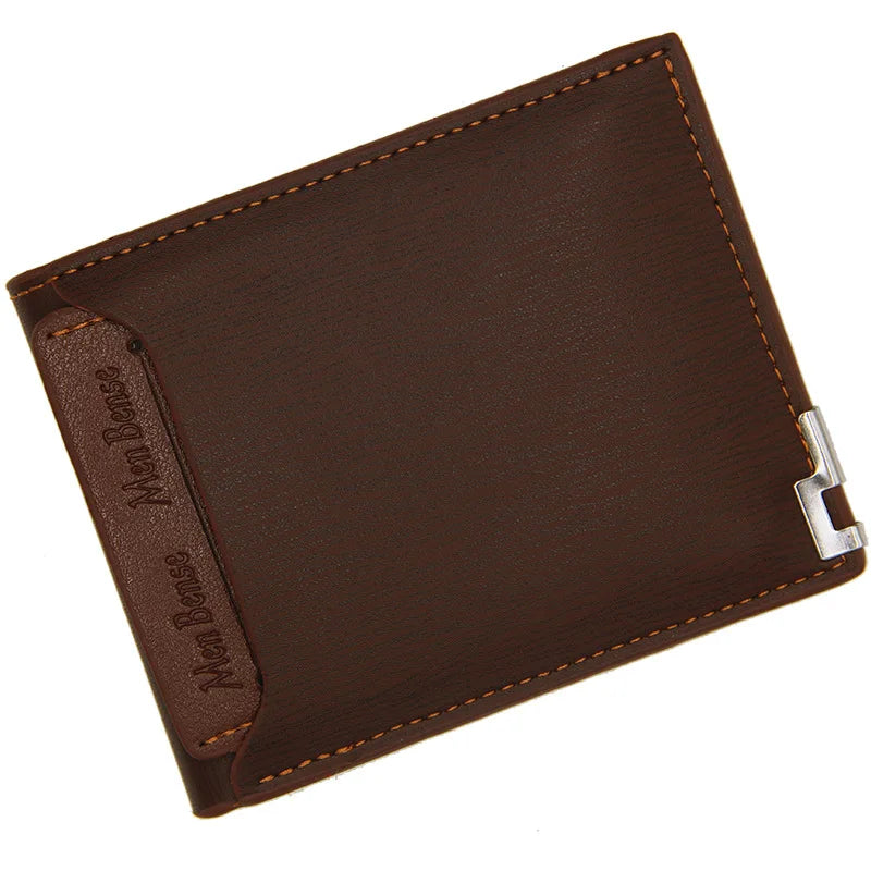 Men’s PU Leather Wallet – Slim Short Billfold Card Holder, Portable Luxury Design