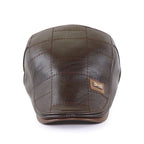 Men’s Genuine Leather Beret – Adjustable Autumn & Winter Warm Retro Fashion Hat