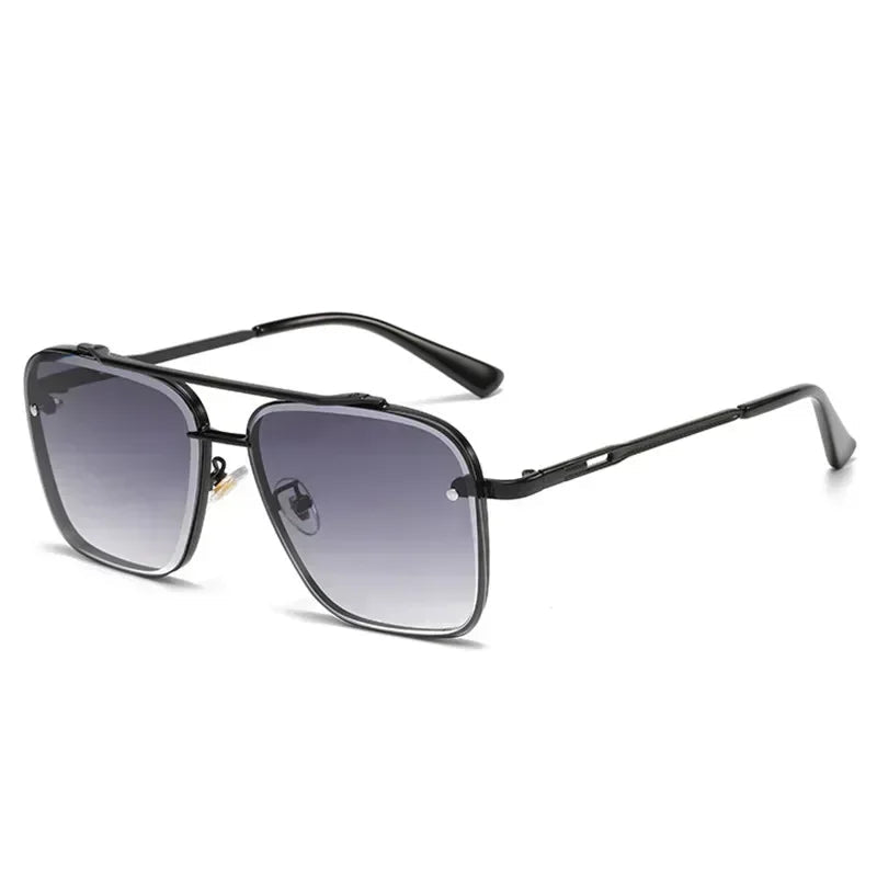 Men’s Square Luxury Sunglasses – Gradient Pilot Design with Modern Aviation-Inspired Style