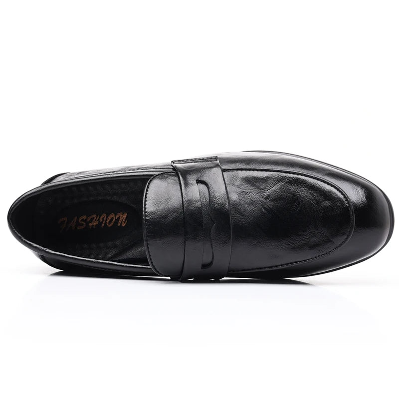 Men’s Formal Leather Loafers, Elegant Slip-On Dress Shoes for Office, Business, Parties, and Weddings
