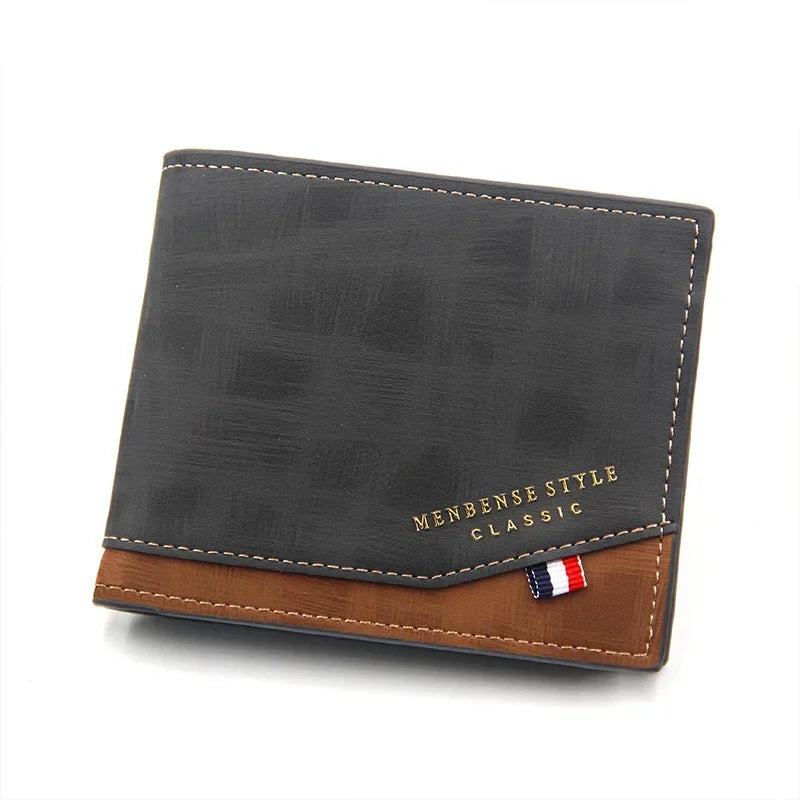 Vintage Men’s Leather Wallet – Short Design, Multi-Slot Card Holder, Coin Pocket, Large Capacity