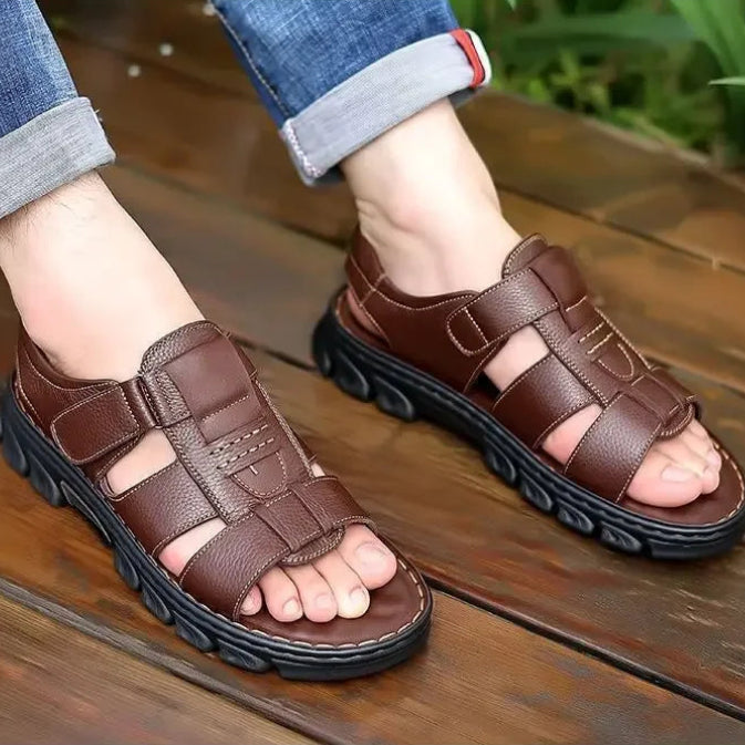 Men’s Summer Outdoor Sandals Slippers Thick Sole Anti-Slip Waterproof Comfortable Shoes
