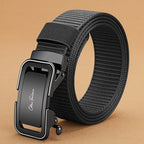 Fashion Men’s Designer Canvas Belt with Alloy Automatic Buckle – Sports & Casual Belt, Large Size