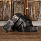 Men’s Genuine Leather Belt – Thick Cowhide with Copper Smooth Buckle, High-Quality Casual Belt for Jeans and Cowboy Style