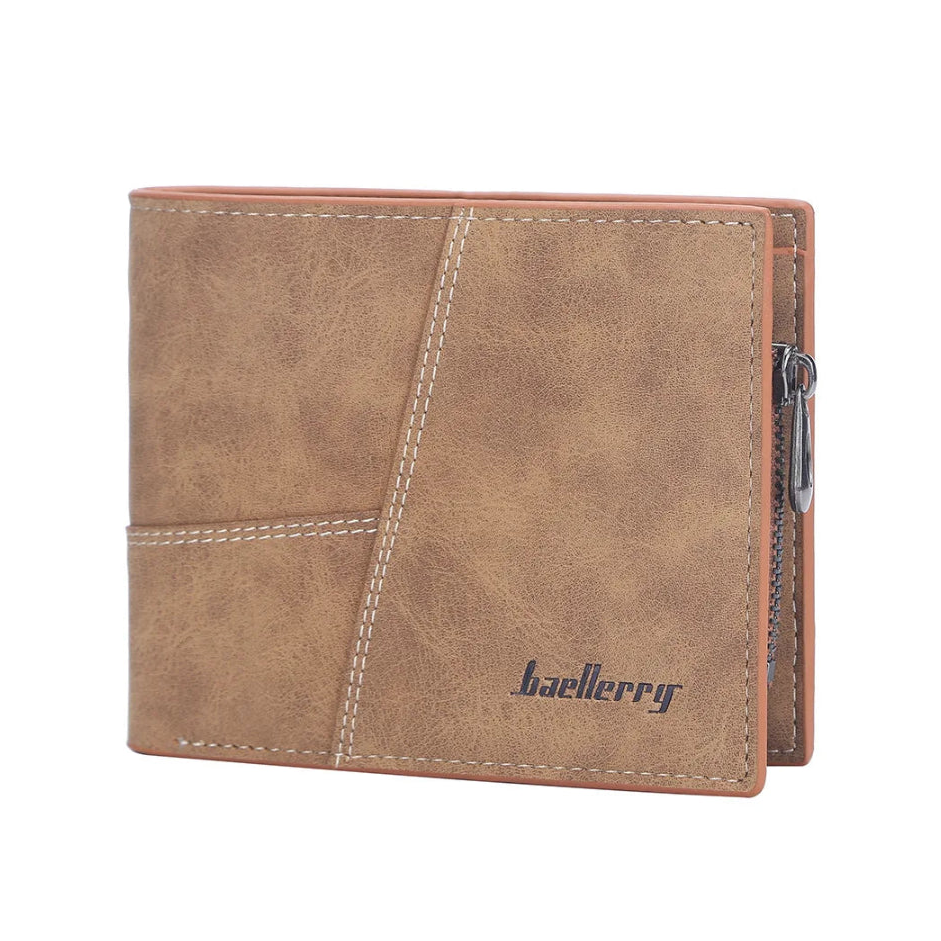 Luxury Men’s PU Leather Wallet – Short Design Card Holder, High Quality Small Men’s Purse